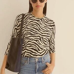J. Crew pink zebra sweater